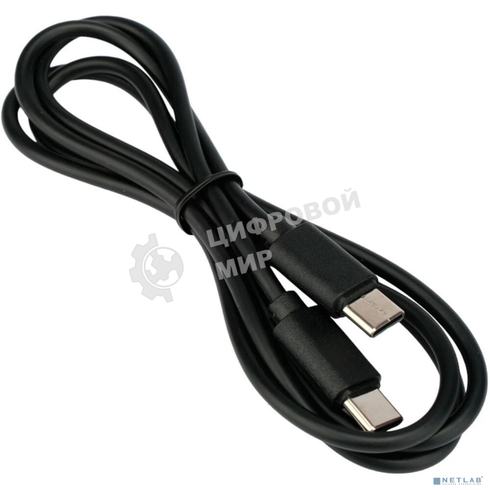 Кабель USB2.0 Гарнизон GCC-USB2-CMCM-1M, Type-C/Type-C, 3А, 60Вт, PD/QC3.0, медь, 1м, черный, пакет