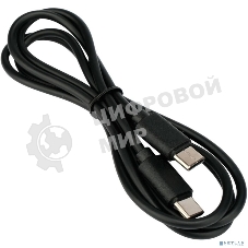 Кабель USB2.0 Гарнизон GCC-USB2-CMCM-1M, Type-C/Type-C, 3А, 60Вт, PD/QC3.0, медь, 1м, черный, пакет