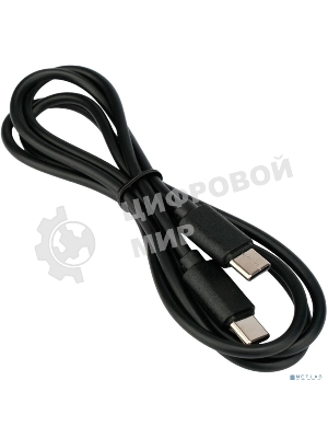 Кабель USB2.0 Гарнизон GCC-USB2-CMCM-1M, Type-C/Type-C, 3А, 60Вт, PD/QC3.0, медь, 1м, черный, пакет