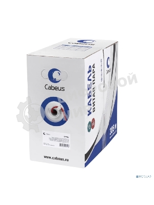 Кабель витая пара UTP (U/UTP) Cabeus UTP-4P-Cat.5e-SOLID-LSZH-RD, категория 5e, 4 пары (24 AWG), одножильный, красный, LSZH, нг(А)-HF, (305 м)