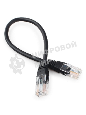 Патч-корд UTP Cablexpert cat.5e 0.25м, литой, многожильный, черный
