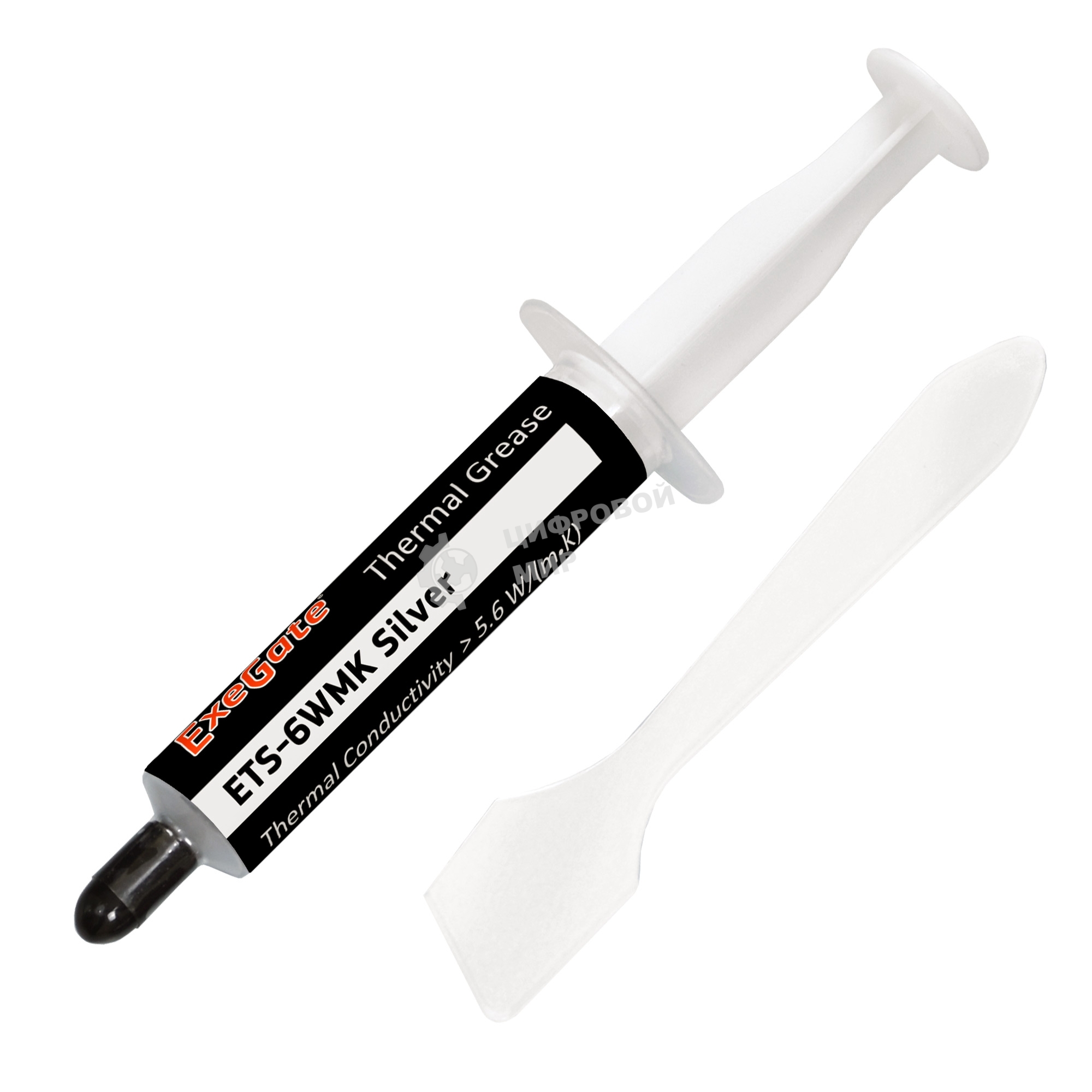 Термопаста ExeGate ETS-6WMK Silver, шприц с лопаткой, 8г