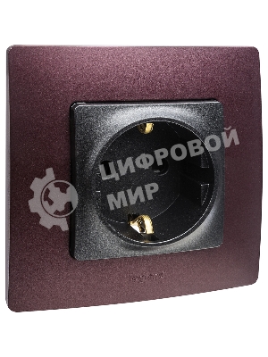 Механизм розетки 1-м СП Etika 2К+З 16А защ. шторки с заземл. винт. зажимы антрацит Legrand 672622