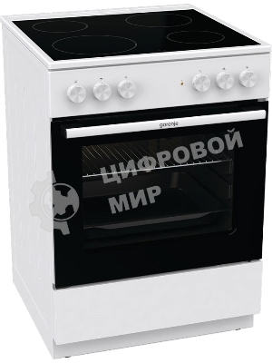 Плита электрическая Gorenje GEC6A11WG белый, конфорок 4 шт, духовка 65 л, 60 см x 85 см x 60 см