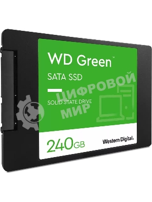 Накопитель SSD WD Green WDS240G3G0A, 240Gb, SATA III, 2.5