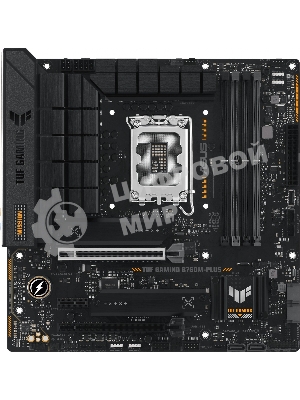 Материнская плата ASUS TUF GAMING B760M-PLUS, LGA 1700, Intel B760, 4xDDR5, 4xSATA, 2xM.2, 1xPCIe 5.0 x16, 1xPCIe 4.0 x4, 1xPCIe x1, 2xUSB-A 3.2 Gen 2, 3xUSB-A 3.2 Gen 1, 2xUSB 2.0, 1xUSB-C 3.2 Gen 2x2, 1x2.5Gb LAN, 5x3.5 мм, 7.1, mATX
