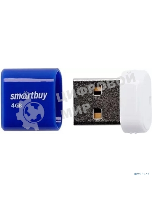 Флешка USB SmartBuy LARA Blue (SB4 GbLara-B), 4Gb, USB 2.0, R/W 15/5, синий/белый