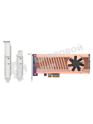 Плата расширения QNAP QM2-2P-344A 2 x M.2 22110 or 2280 PCIe (Gen3 x4) NVMe SSD slots, Low-profile flat and Full-height brackets included.
