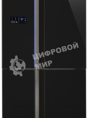 Холодильник Sharp SJ-FS97VBK черное стекло трехкамерный 393/207 л морозилка снизу