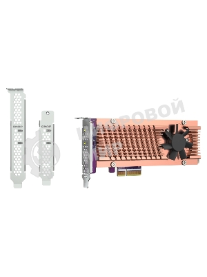 Плата расширения QNAP QM2-2P-344A 2 x M.2 22110 or 2280 PCIe (Gen3 x4) NVMe SSD slots, Low-profile flat and Full-height brackets included.