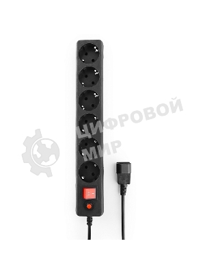 Сетевой фильтр Гарнизон EHB-0 0,5 м 6 розеток черный для UPS
