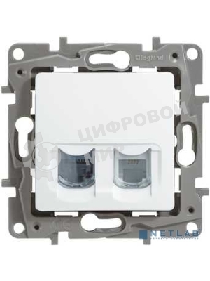 Розетка компьютерная ETIKA RJ11+RJ45 кат. 5 UTP, белый ETIKA Розетка RJ11+RJ45 кат. 5 UTP, белый