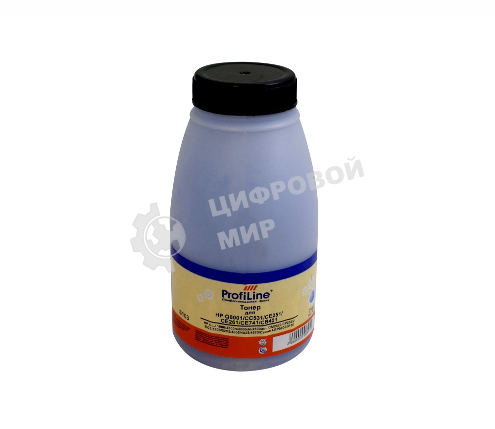 Тонер ProfiLine PL-Q6001/CC531/CE251/CE261/CE741/CB401 для HP CLJ 1600/2600n/2600dn/2600dtn/CM2320/CP2025/3525/5220/5225/4005/4025/4525/Canon LBP5000/5100 Cyan 90 гр Фасовка РФ