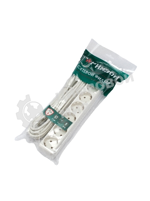 Сетевой фильтр Гарнизон 6 р, 10А, 7 м, ур.защиты 4, белый, пакет