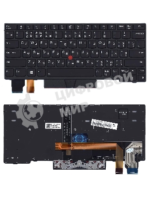 Клавиатура для ноутбука Lenovo ThinkPad X13 Yoga Gen 1 черная с подсветкой