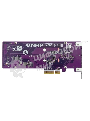 Плата расширения QNAP QM2-2P-344A 2 x M.2 22110 or 2280 PCIe (Gen3 x4) NVMe SSD slots, Low-profile flat and Full-height brackets included.