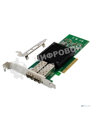 Сетевая карта ORIENT XWT-INT520PE8 2SFP+, PCI-Ex8 v2.0 2xSFP+ 10Gbps Server NIC, Intel 82599ES chipset, 10/1 Гбит/с, 2 планки крепления в комплекте (33298)