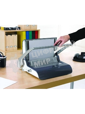 Переплетчик Fellowes Quasar+ (FS-56277) A4/перф.22л.сшив/макс.500л./пластик.пруж. (6-51мм)