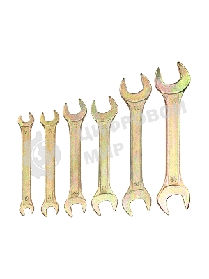 Набор ключей рожковых Rexant (6х7-16х17 мм), 6 шт., желтый цинк