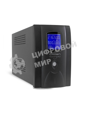 Источник бесперебойного питания CROWN Line Intractive CMU-SP650EURO LCD USB 650VA\390W, корпус металл, 1x12V/7AH, розетки 2*EURO+3*IEC, трансформатор AVR 140-290V, LCD-дисплей, съемный кабель 1.2 м, порт RJ11/45, порт USB, защита: от перегрузки, от КЗ, от скачков напражения