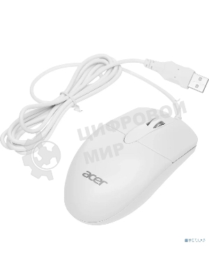 Мышь проводная Acer OMW300 белый, 1200 dpi, USB, кнопки - 3