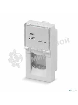 Вставка Rexant Mosaic 22,5x45, на 1 порт с прозрачной шторкой и увеличенным окном маркировки, белая