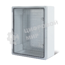 Корпус пластиковый ЩМПп Rexant с прозрачной дверцей и монтажной панелью 400х300х220мм, ABS, УХЛ1, IP65