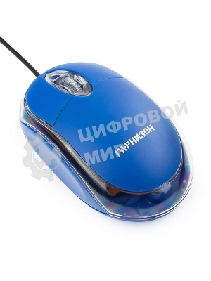 Мышь проводная Гарнизон GM-100B синий, 1000 dpi, USB, кнопки - 3