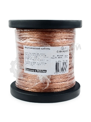 Акустический кабель Cablexpert CC-TC2x0,75-50M, прозрачный, 50 м, на катушке