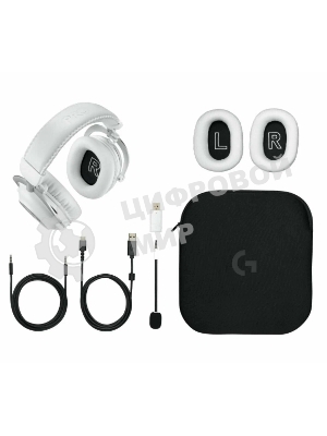Гарнитура Logitech G PRO LightSpeed белый, беспроводная + проводная, Bluetooth/USB/3.5 мм, до 50 ч