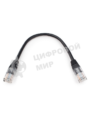 Патч-корд UTP Cablexpert cat.5e 0.25м, литой, многожильный, черный