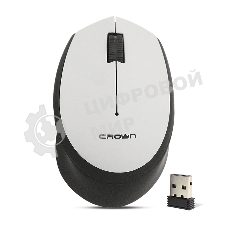 Мышь беспроводная CROWN CMM-937W чёрный/серый, 1000 dpi, USB Type-A, радиоканал, кнопки - 3