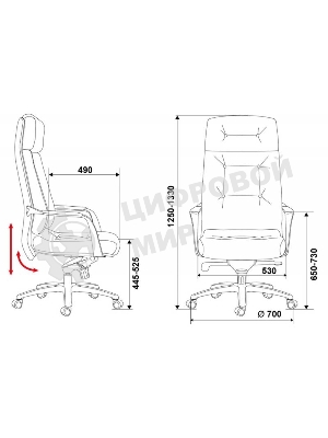 Кресло Бюрократ DAO/BROWN коричневый, кожа