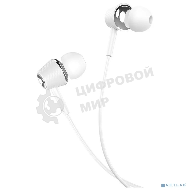 Проводные наушники Hoco M70 белый, внутриканальные, Jack 3.5 мм