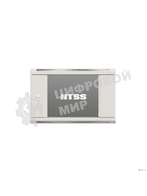 Шкаф коммутационный NTSS Премиум (NTSS-W9U6045GS-2) настенный 9U 600x450 мм пер. дв. стекл 60 кг серый IP20 сталь