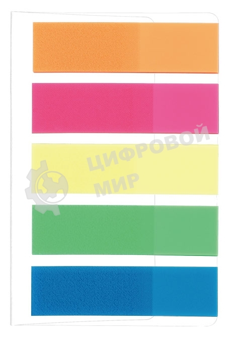 Закладки самоклеящиеся, индексы пластиковые Stick`n 21050 12x45мм, 5 цветов в упаковке, 25 листов, европодвес