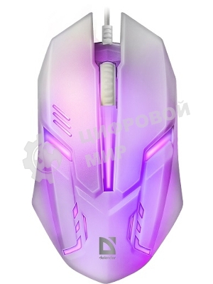 Мышь проводная Defender Cyber MB-560L белый, 1200 dpi, USB, кнопки - 3