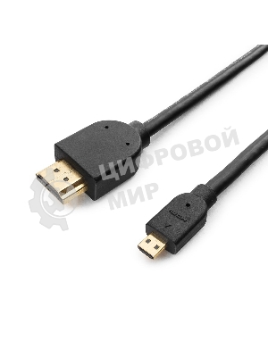 Кабель Cablexpert HDMI-micro HDMI CC-HDMID-6, 19M/19M, v2.0, медь, позол.разъемы, экран, 1.8м, черный, пакет