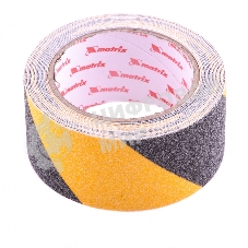 Лента клейкая Matrix противоскользящая, черно-желтая 50 мм х 5м