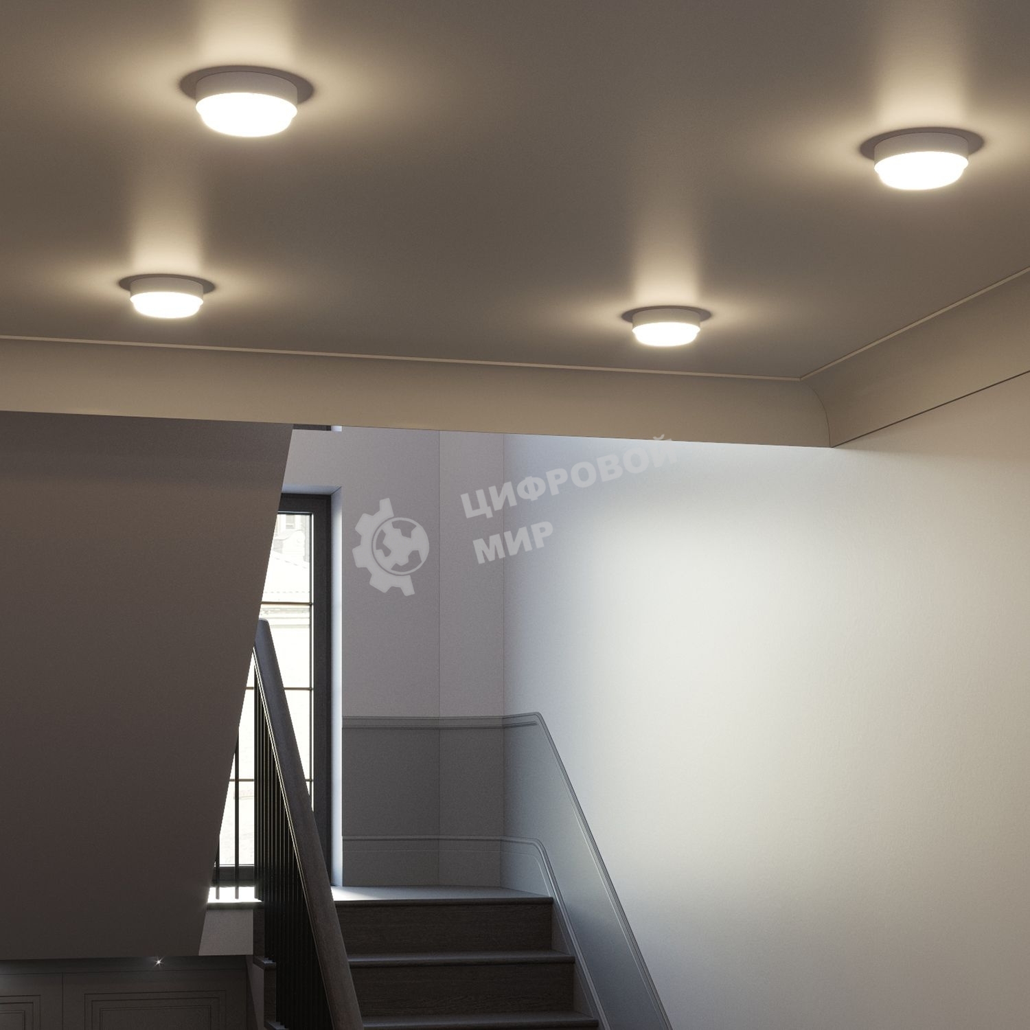 Светильник Gauss ЖКХ 193411208-OAS 8Вт 4000K белый датч.движ.