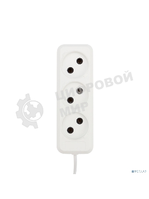 Удлинитель Rexant 3 гнезда, 1.5 м, 2х0.75 мм², б/з, белый (Сделано в России)