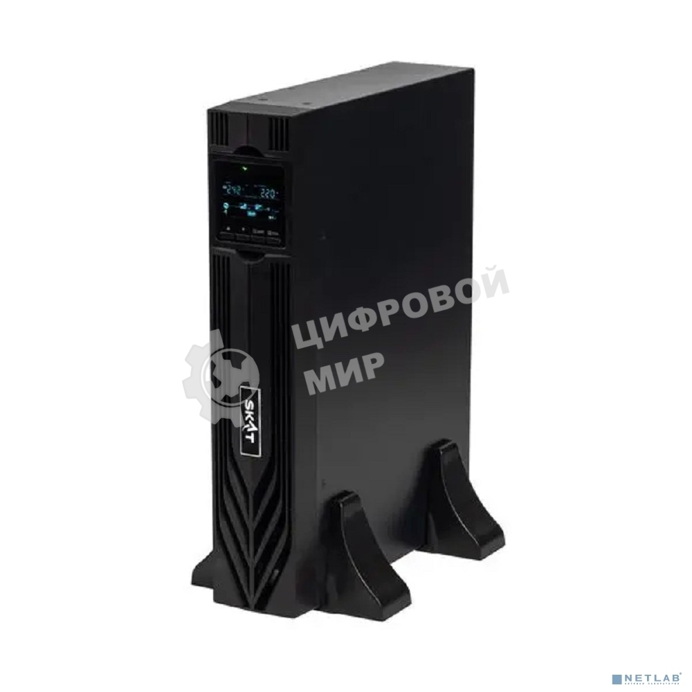 Источник бесперебойного питания Бастион SKAT-UPS 1000-RACK-ON-2X9 P3 Online, синус, 1000ВА/1000 Вт, стойка/на пол, 2xSchuko, встр. АКБ 24В (2x9 Ач), SNMP/USB/RS-232/EPO, доп блок до 4 шт SKAT BC 24/18S3, МПТ (8760)