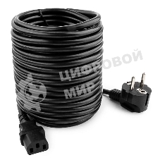 Кабель питания Gembird 10.0м, VDE(0.75мм), черный, с зазем., пакет