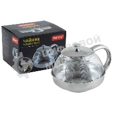 Чайник заварочный Mallony Menta-600 корпус/фильтр из нерж стали, 600 мл