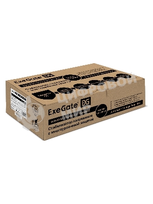 Стабилизатор напряжения ExeGate Master AV-3000 (3000ВА, 140-260В, цифр. индикация вход/вых. напряжения, 220В±8%, КПД 98%, 5 уровней защиты, задержка, метал.корпус, клем.колодка, RTL)