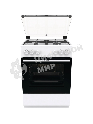 Плита комбинированная Gorenje GK6A20WF белый, конфорок 4 газовых, духовка 65 л, 60 см x 85 см x 60 см