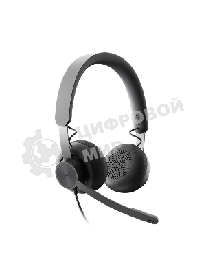 Гарнитура Logitech Zone Wired UC графит, проводная, USB-C, сертификация Microsoft Teams