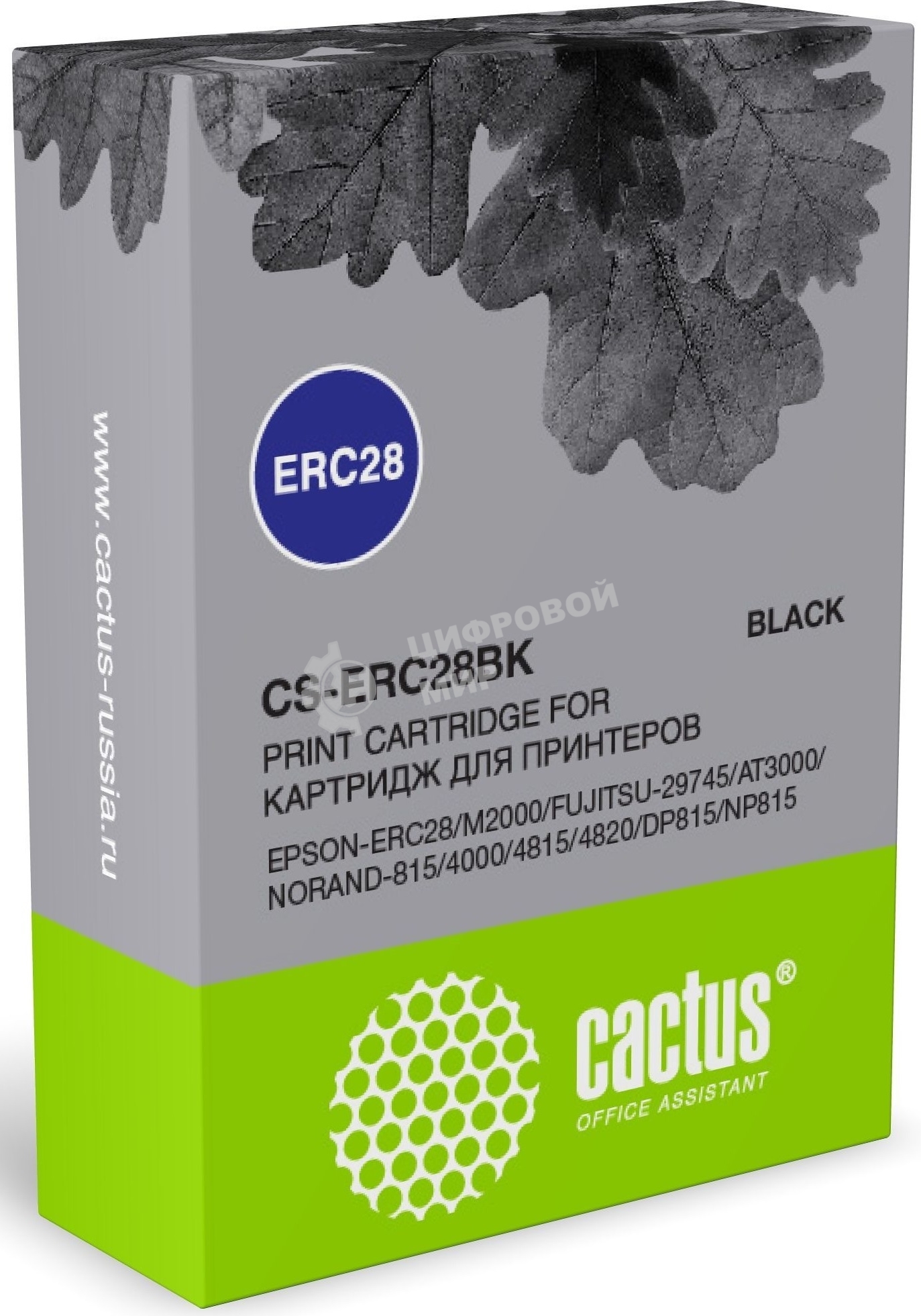 Картридж матричный Cactus CS-ERC28BK ERC28 черный (12.7 мм, 3.1 м) для Epson ERC28/M2000/FUJITSU-29745/AT3000/NORAND-815/4000/4815/4820/DP815/NP815