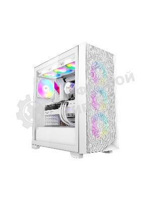Компьютерный корпус PCCooler C3D510 WH ARGb, Tempered Glass Full Tower, White, TG, 0.7 SPCC, 3x120мм ARGb E-ATX, ATX, mATX, mITX 170/390/410мм 2x2.5