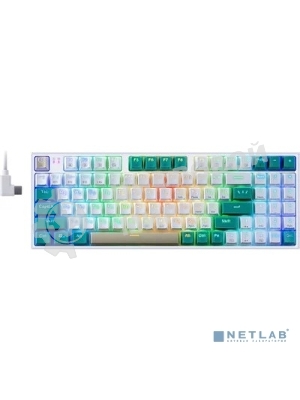 Клавиатура беспроводная Defender REDRAGON VEIGAR USB, Bluetooth/Радиоканал, бело-голубая